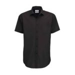 heren blouse Smart korte mouw zwart